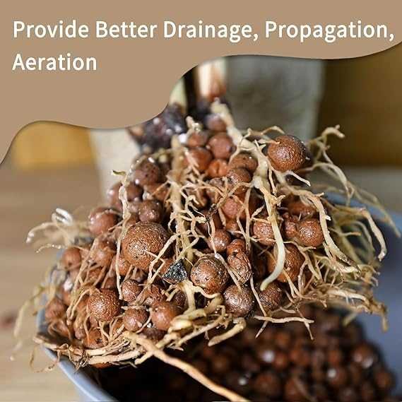 Leca Balls Lightweight Hydroponic Clay Pebbles Aggregate  Hydroton for Indoor Plants, Hydroponic Growing, Plants Drainage, Aquaponics -500 & 1kg