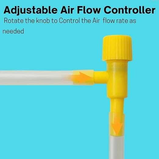 Air Flow Control Valve with Plastic Washer for Aquarium Tank,Aquarium Air Pump Accessories, Air controller Aquarium Oxygen Pipe Controller, Biofloc Air Valve Oxygen Pipe Tube Air Controller Connector for Aquarium Fish Tanks & Air Pumps -(05 Pieces) Yellow