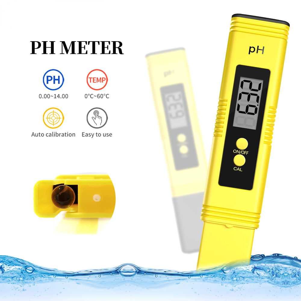 Digital PH Meter with Range 0-14 for Water Quality Tester Filter Pen for Household  Drinking Water , Tap, Well, Aquarium Water pH Meter, hydroponics , laboratory (without Backlight)